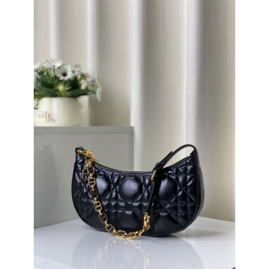 Fake Christian Dior CD Lounge Bag Supple Macrocannage Black Replica