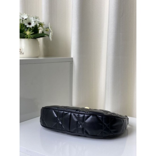Fake Christian Dior CD Lounge Bag Supple Macrocannage Black Replica