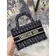 Fake Christian Dior Mini Book Tote Bag Dior Oblique Embroidered Velvet Blue Replica