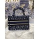 Fake Christian Dior Mini Book Tote Bag Dior Oblique Embroidered Velvet Blue Replica