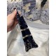 Fake Christian Dior Mini Book Tote Bag Dior Oblique Embroidered Velvet Blue Replica