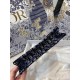 Fake Christian Dior Mini Book Tote Bag Dior Oblique Embroidered Velvet Blue Replica