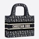 Fake Christian Dior Mini Book Tote Bag Dior Oblique Embroidered Velvet Blue Replica