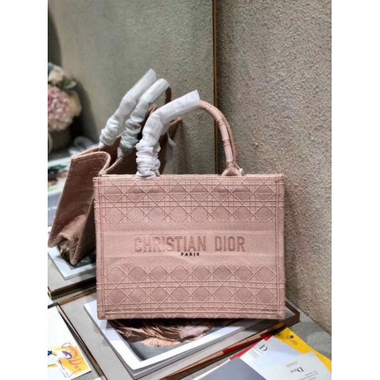 Replica Christian Dior Small Book Tote Bag Cannage Embroidery Pink Fake Christian Dior Small Book Tote Bag Cannage Embroidery Pink Replica