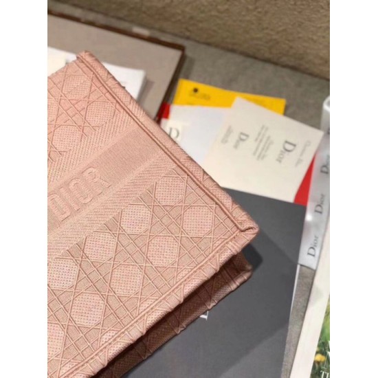Replica Christian Dior Small Book Tote Bag Cannage Embroidery Pink Fake Christian Dior Small Book Tote Bag Cannage Embroidery Pink Replica