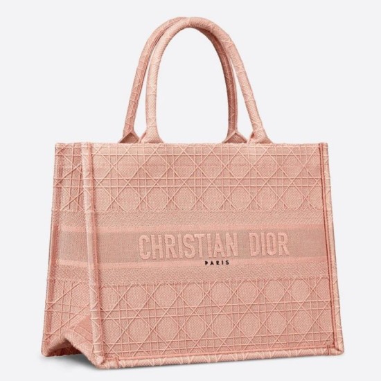 Replica Christian Dior Small Book Tote Bag Cannage Embroidery Pink Fake Christian Dior Small Book Tote Bag Cannage Embroidery Pink Replica