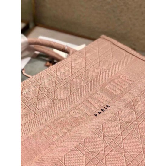 Replica Christian Dior Small Book Tote Bag Cannage Embroidery Pink Fake Christian Dior Small Book Tote Bag Cannage Embroidery Pink Replica