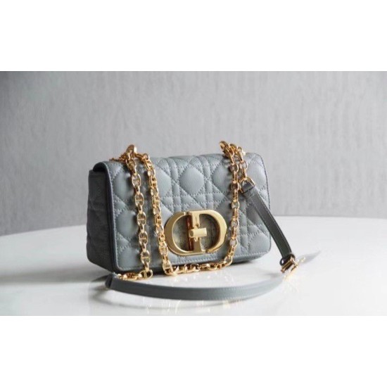 Replica Christian Dior Small Caro Bag Cannage Calfskin Cloud Blue