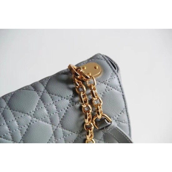 Replica Christian Dior Small Caro Bag Cannage Calfskin Cloud Blue