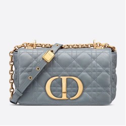 Replica Christian Dior Small Caro Bag Cannage Calfskin Cloud Blue