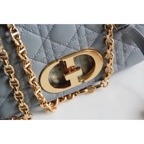 Replica Christian Dior Small Caro Bag Cannage Calfskin Cloud Blue