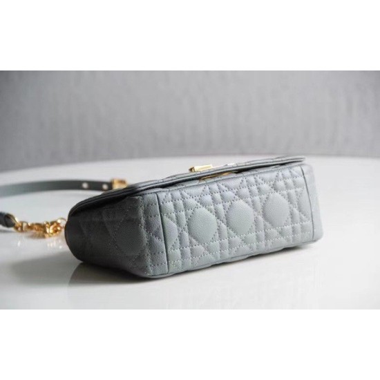 Replica Christian Dior Small Caro Bag Cannage Calfskin Cloud Blue