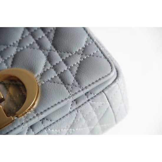 Replica Christian Dior Small Caro Bag Cannage Calfskin Cloud Blue