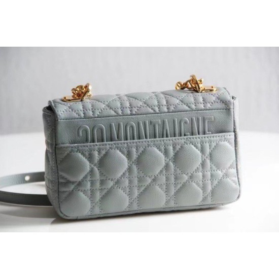 Replica Christian Dior Small Caro Bag Cannage Calfskin Cloud Blue