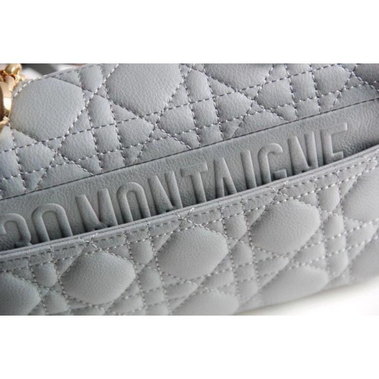Replica Christian Dior Small Caro Bag Cannage Calfskin Cloud Blue