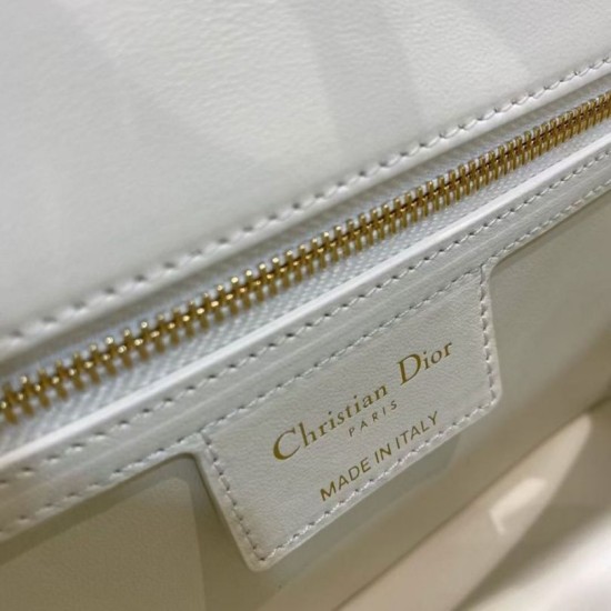 Replica Christian Dior Small Caro Bag Cannage Calfskin White Replica Christian Dior Small Caro Bag Cannage Calfskin White