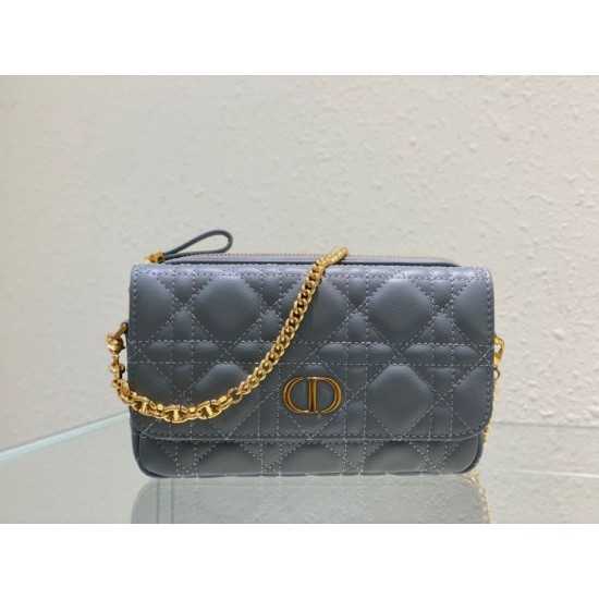 Replica Christian Dior Caro Pouch Cannage Calfskin Blue Replica Christian Dior Caro Pouch Cannage Calfskin Blue
