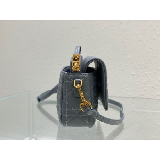 Replica Christian Dior Caro Pouch Cannage Calfskin Blue Replica Christian Dior Caro Pouch Cannage Calfskin Blue