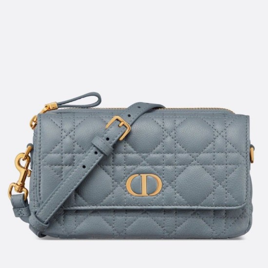 Replica Christian Dior Caro Pouch Cannage Calfskin Blue Replica Christian Dior Caro Pouch Cannage Calfskin Blue
