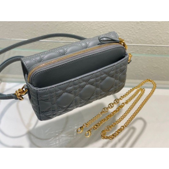 Replica Christian Dior Caro Pouch Cannage Calfskin Blue Replica Christian Dior Caro Pouch Cannage Calfskin Blue