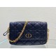 Replica Christian Dior Caro Pouch Cannage Calfskin Black