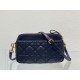 Replica Christian Dior Caro Pouch Cannage Calfskin Black