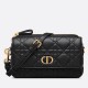 Replica Christian Dior Caro Pouch Cannage Calfskin Black