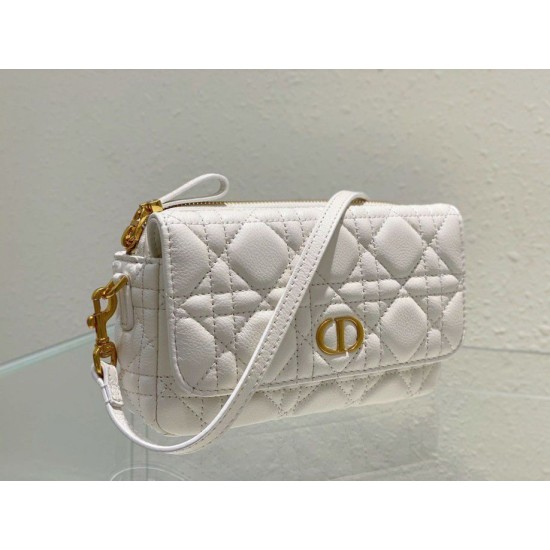 Replica Christian Dior Caro Pouch Cannage Calfskin White Replica Christian Dior Caro Pouch Cannage Calfskin White