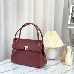 Fake Christian Dior Parisienne Bag Smooth Calfskin Claret Replica