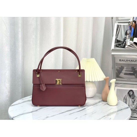 Fake Christian Dior Parisienne Bag Smooth Calfskin Claret Replica