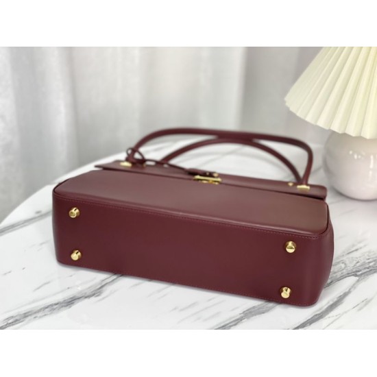 Fake Christian Dior Parisienne Bag Smooth Calfskin Claret Replica