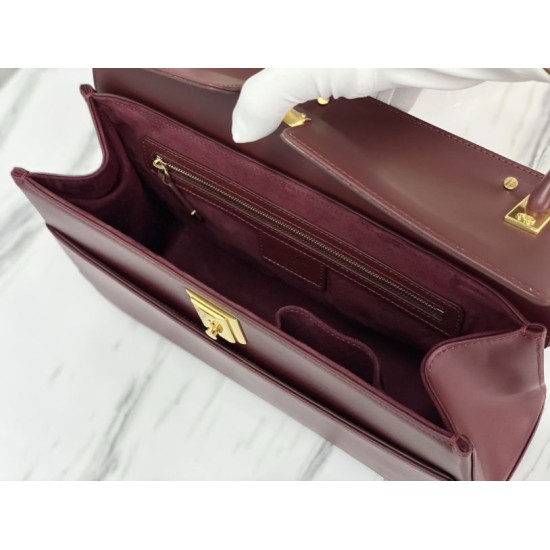 Fake Christian Dior Parisienne Bag Smooth Calfskin Claret Replica