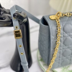 Replica Christian Dior Large Dior Caro Bag Light Blue