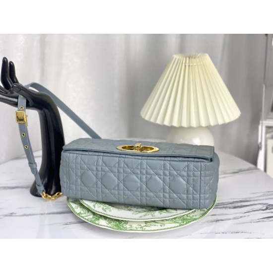 Replica Christian Dior Large Dior Caro Bag Light Blue