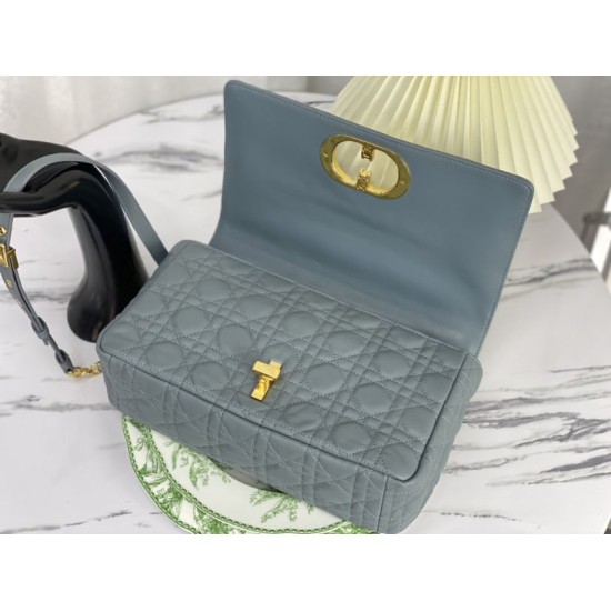 Replica Christian Dior Large Dior Caro Bag Light Blue