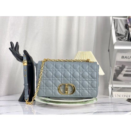 Replica Christian Dior Large Dior Caro Bag Light Blue