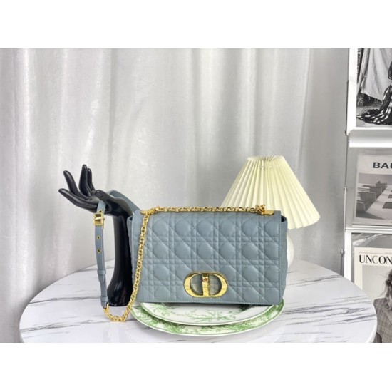 Replica Christian Dior Large Dior Caro Bag Light Blue