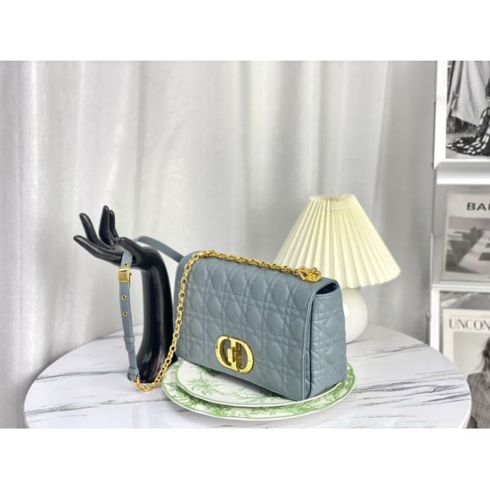 Replica Christian Dior Large Dior Caro Bag Light Blue