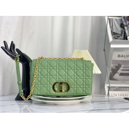 Replica Christian Dior Large Dior Caro Bag Green