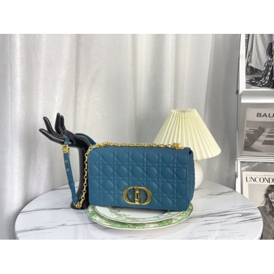 Replica Christian Dior Large Dior Caro Bag Blue