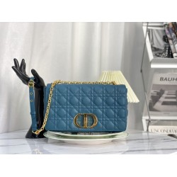 Replica Christian Dior Large Dior Caro Bag Blue