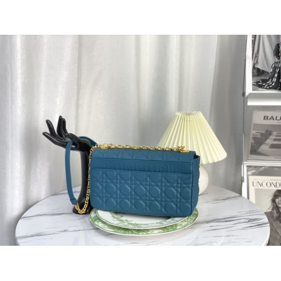 Replica Christian Dior Large Dior Caro Bag Blue