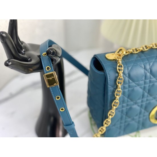 Replica Christian Dior Large Dior Caro Bag Blue