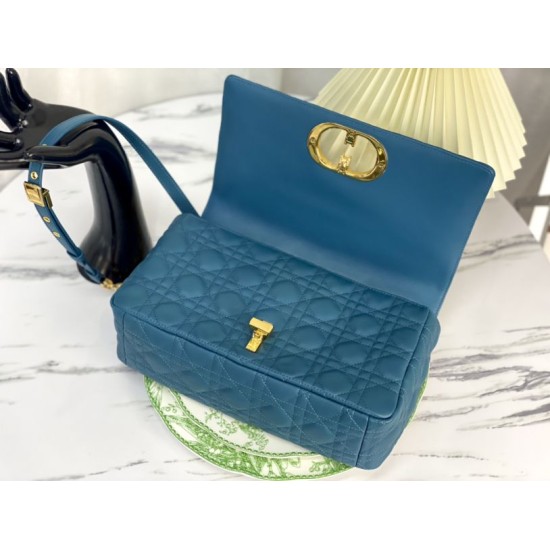 Replica Christian Dior Large Dior Caro Bag Blue