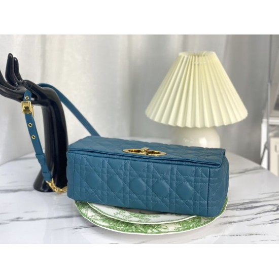 Replica Christian Dior Large Dior Caro Bag Blue