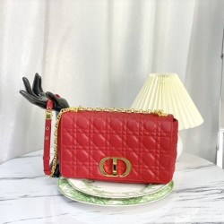 Fake Christian Dior Large Dior Caro Bag Red Replica