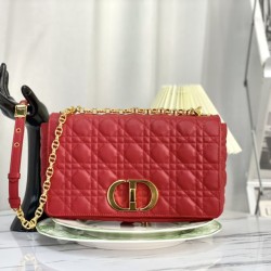 Fake Christian Dior Large Dior Caro Bag Red Replica
