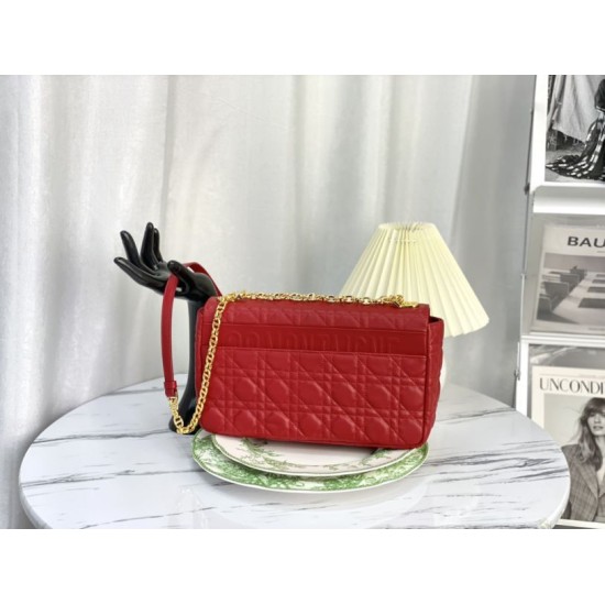Fake Christian Dior Large Dior Caro Bag Red Replica