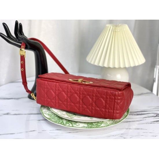 Fake Christian Dior Large Dior Caro Bag Red Replica