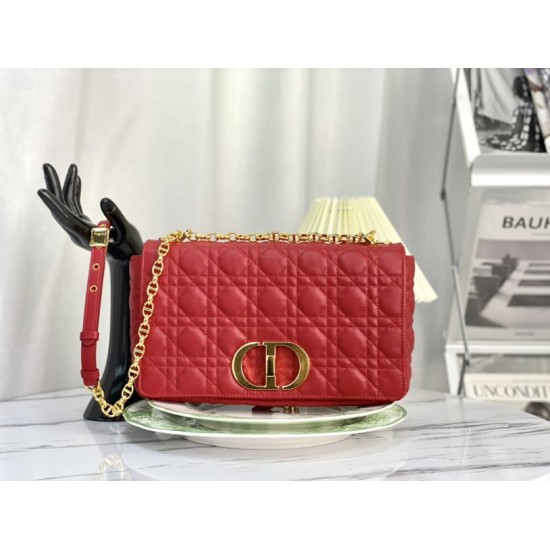 Fake Christian Dior Large Dior Caro Bag Red Replica
